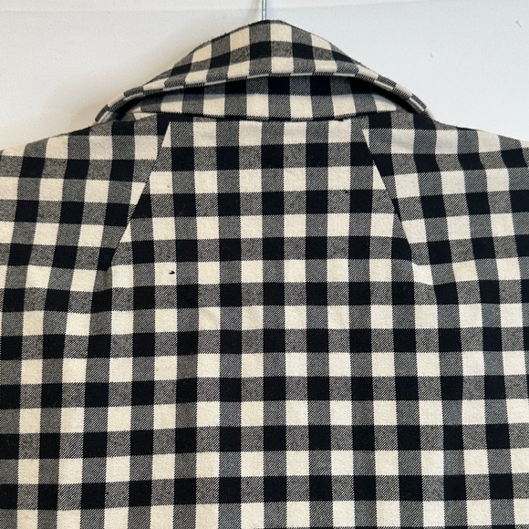 A.W.A.K.E. Mode Gingham Fitted Basque Shirt Ext. Collar Flared Cuffs EU 38/US 8 - Picture 7 of 8